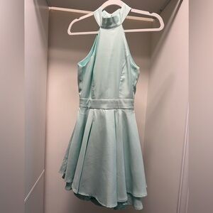 Lulus Mint Green Sleeveless Halter Cocktail Dress